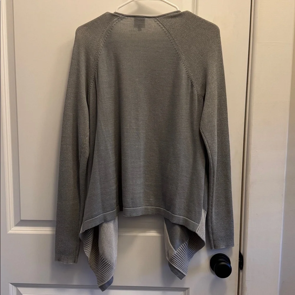 CAbi Pocket Sage Open Front Waterfall Cardigan Sweater Size Medium - Picture 4 of 6